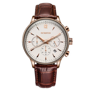 OSTIN New Luxury Brand Genuine Leather Men Business Watch