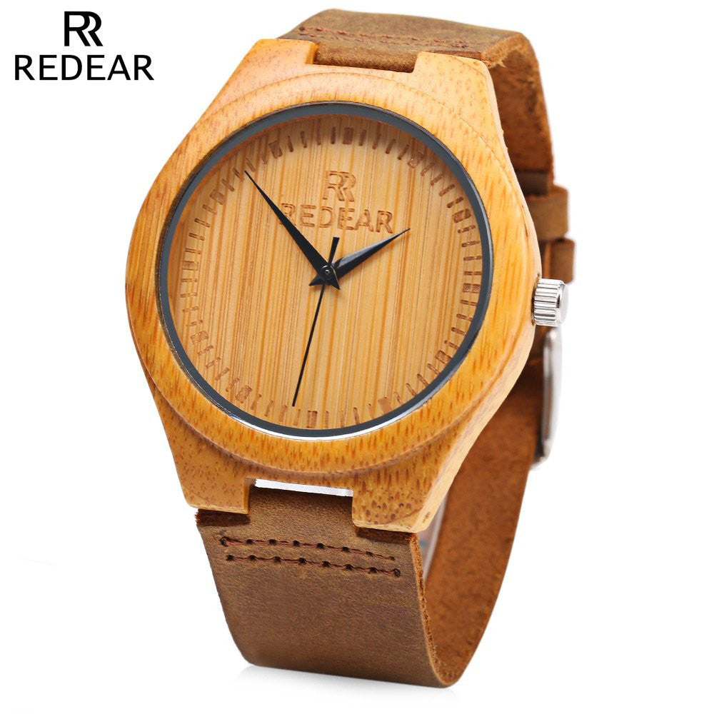 Simple Dial Unique Natural Bamboo Wristwatch